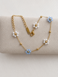 Blue & White Flower Bracelet