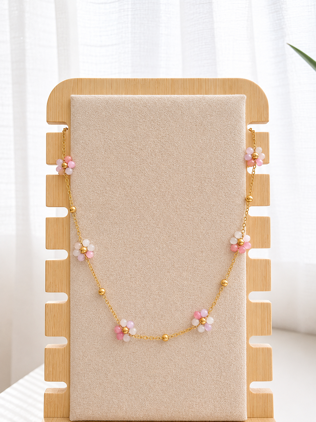 Pink Flower Necklae