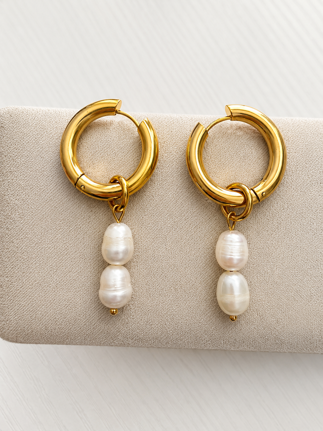 Two Pearls Hoops