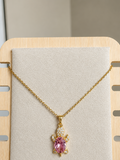 Pink Turtle Necklace