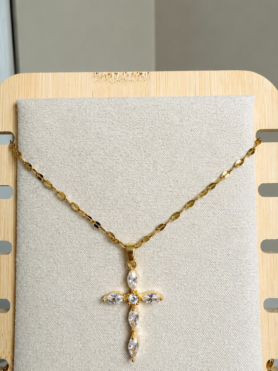 White Cross Necklace