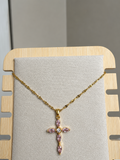 Pink Cross Necklace